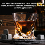 A Out - Funki Buys | Coffret cadeau de pierres à whisky | Verre à whisky (2 pièces) | Pierres à whisky (6 pièces)
