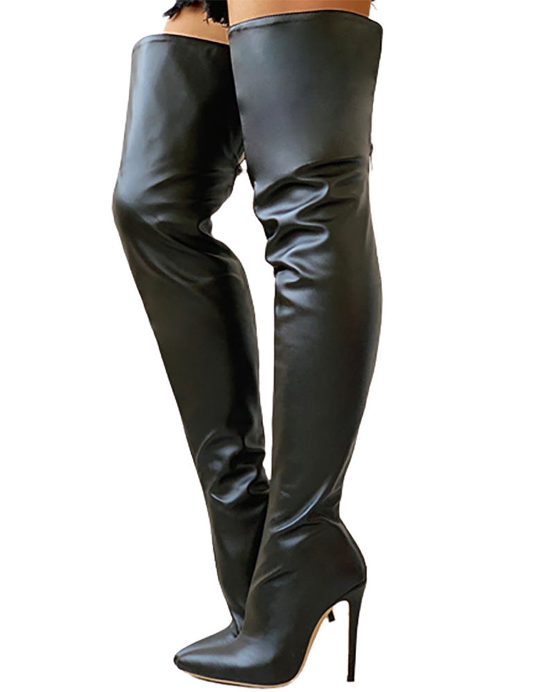 Funki Buys Boots Women's Black Over Knee Stiletto Boots