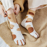 Funki Buys | Socks | Cat Paw Fuzzy Socks | 6 Pcs Cute Fluffy Socks