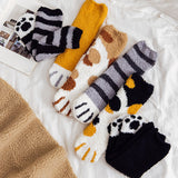 Funki Buys | Socks | Cat Paw Fuzzy Socks | Cute Animal Fluffy Socks 6 Pcs