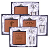 Funki Buys | Hip Flasks | Gift Set | Leather 6 oz Custom Hip Flask Set