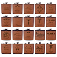 Funki Buys | Hip Flasks | Gift Set | Leather 6 oz Custom Hip Flask Set