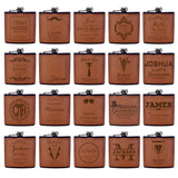 Funki Buys | Hip Flasks | Gift Set | Leather 6 oz Custom Hip Flask Set