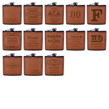 Funki Buys | Hip Flasks | Gift Set | Leather 6 oz Custom Hip Flask Set