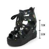 Funki Buys | Shoes | Women's Strappy Platform Wedges | Cage Shoes