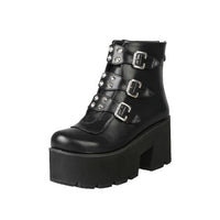Funki Buys | Boots | Women's Platform Ankle Boots | Buckle Gothic Boots