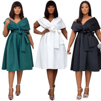 Funki Buys | Dresses | Women's Off Shoulder Bow Tie Party Dress Romper
