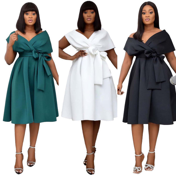 Funki Buys | Dresses | Women's Off Shoulder Bow Tie Dresses - Funki Buys Funki Buys | Dresses | Women's Off Shoulder Bow Tie Dresses - Funki Buys