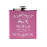 Funki Buys | Hip Flasks | Pink Personalized 6oz Hip Flask | Bride Gift