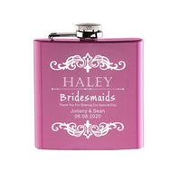 Funki Buys | Hip Flasks | Pink Custom 6oz Hip Flask | Bridal Gifts