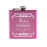 Funki Buys | Hip Flasks | Pink Personalized 6oz Hip Flask | Bride Gift