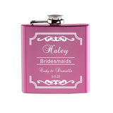 Funki Buys | Hip Flasks | Pink Custom 6oz Hip Flask | Bridal Gifts