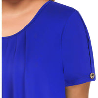 Funki Buys | Shirts | Women's Solid Color Casual Short Sleeve T-Shirt