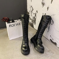 Funki Buys | Boots | Women's Lace Up Chunky Boots | Gothic Biker