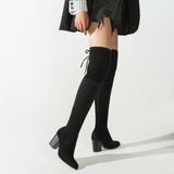 Funki Buys | Boots | Women's Thigh High Boots | Block Heel 4|6|8cm