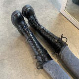 Funki Buys | Boots | Women's Knee-High Lace Up Zip Boots