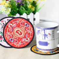 Funki Buys | Coasters | Vintage Embroidered Cloth Coasters | 10 Pcs