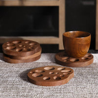Funki Buys | Coasters | Natural Lotus Root Wood Drink Coasters | 6 Pcs