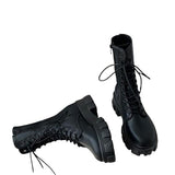 Funki Buys | Boots | Women's Lace-up Zipper Platform Boots | Combat