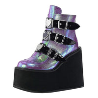 Funki Buys | Boots | Women's Buckle Ankle Boots | Women Punk Platform Boots