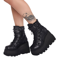 Funki Buys | Boots | Women's Platform High Wedges | Gothic Boots