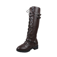 Funki Buys | Boots | Women's Roman Lace Up High Flat Boots