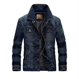 Funki Buys | Jackets | Men's Fleece Denim Jacket | 6XL Winter Coat
