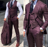 Funki Buys | Suits | Men's 3 Pcs Slim Fit Wedding Suit | Formal Wear
