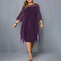 Funki Buys | Dresses | Women's Plus Size Lace Mesh Midi Party Dress