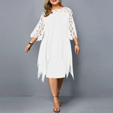 Funki Buys | Dresses | Women's Plus Size Lace Mesh Midi Party Dress