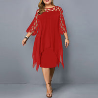 Funki Buys | Dresses | Women's Plus Size Lace Mesh Midi Party Dress