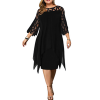 Funki Buys | Dresses | Women's Plus Size Lace Mesh Midi Party Dress