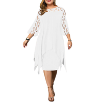 Funki Buys | Dresses | Women's Plus Size Lace Mesh Midi Dress