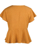 Funki Buys | Shirts | Women's Sweet Polka Dot Summer Blouse