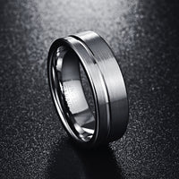 Funki Buys | Rings | Men's Women's Polished Grooved Tungsten Rings