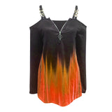 Funki Buys | Shirts | Women's Long Sleeved Zipper Tops | Buckle Strap