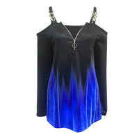 Funki Buys | Shirts | Women's Long Sleeved Zipper Tops | Buckle Strap