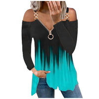 Funki Buys | Shirts | Women's Long Sleeved Zipper Tops | Buckle Strap