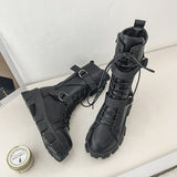 Funki Buys | Boots | Women's Lace-Up Platform Combat Boots | Biker