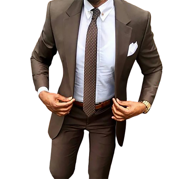Men's 2 Piece Suit with Metal Clasp Slim Fit Suit Stylish Tuxedo Suit Set