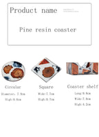 Funki Buys | Coasters | Pine Resin Drink Coaster 6 Pcs Set and Holder