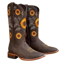 Funki Buys | Boots | Women's Cowboy Boots | Embroidered Flower Boots