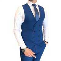 Funki Buys | Suits | Men's 3 Pcs Tailored Double Breasted Suit | Slim Fit