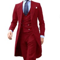 Funki Buys | Suits | Men's Slim Fit 3 Pcs Formal Suit Tails Jacket