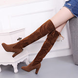 Funki Buys | Boots | Women's Faux Suede Slim Boots | Over Knee Boots