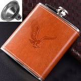 Funki Buys | Hip Flasks | Gift Set | Leather Flask 7oz Funnel, Cups