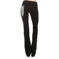 Funki Buys | Pants | Women's Gothic Punk Flower Embroidered Flares