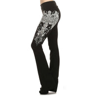 Funki Buys | Pants | Women's Gothic Punk Flower Embroidered Flares