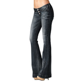 Funki Buys | Pants | Women's Low Waist Flared Jeans | Wide Leg Denim
