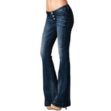 Funki Buys | Pants | Women's Low Waist Flared Jeans | Wide Leg Denim